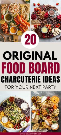 20 Original Food Board Charcuterie Ideas for Parties Night In With Friends, Ideas For Parties, Charcuterie Ideas, Spring Garden Party, Grazing Board, Unique Food