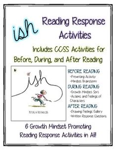 the front cover of reading response activities for kids to use with their writing and listening skills