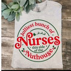 Cute Design ! Custom Made And Will Ship Within A Few Days! On Gildan Unisex Short Sleeve Check Out My Page For More Designs Funny Nurse Shirts Svg, Vinyl Tshirts Designs, Funny Christmas Teacher Shirts, Healthcare Christmas Gifts, Christmas Vinyl Ideas For Shirts, Medical Christmas Shirts, Christmas Work Shirts, Grinch Nurse Shirt, Nurse Christmas Shirts Svg