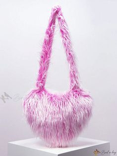 Bird in Bag - Y2K Inspired Candy-Colored Plush Crossbody Bag: Fashionable and Cozy Womens Shoulder Bag for Autumn and Winter, Featuring Fluffy Solid Color Fur. Lovely and Charming Heart-Shaped Womens Wallet: Perfect for Daily Dating, Vacation, and Travel. Oversized Pattern, Fur Purse, Womens Wallet, Girly Bags, Novelty Bags, Cool Gifts For Women, Purse Patterns, Gifts For Your Girlfriend, Halloween Fashion