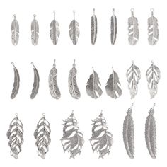 PRICES MAY VARY. PACKAGING: You will receive 22 pieces of alloy charm, with a total of 11 styles, including 8 leaf charms and 3 feather charms. The rich quantity and styles meet your different designs MATERIAL: The mini feather leaf talisman is made of high-quality alloy metal, which is stable and durable, lightweight, smooth and comfortable, and can serve you for a long time CUTE DESIGN: Charm comes in 11 different styles, each understated and elegant, never easily outdated, so it can meet your Sterling Silver Bird Pendant Jewelry, Bohemian Silver Necklace With Feathers, Sterling Silver Angel Wings Pendant Jewelry, Silver Feather Pendant Jewelry, Pmc Jewelry, Feather Pendant Necklace, Leaf Ornament, Jewelry Words, Soldering Jewelry