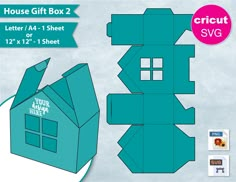 the cut out paper house is ready to be used as a gift box for someone's birthday