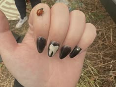 #nailinspo #nailart #nails #tooth #oddities #odditiesandcuriosities #ladybug #bug #cottagecore Bug Nail Designs, Beetle Nail Art, Beetle Nails, Bug Nail Art, Insect Nails, Bug Nails, Ladybug Bug, Ladybug Nails, Bug Clothing