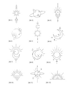 the sun and moon are shown in this diagram, which shows how to draw them