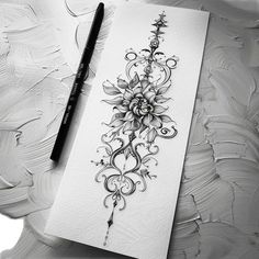 Unalome Tattoo Sketch Collection Spine Tattoos For Women Unique, Tattoo 2015, Tattoo Ribs, Cheetah Drawing, Marilyn Quotes, Tattoos For Women Unique, Goth Tattoos, Earthy Tattoos, Awesome Tattoo Ideas