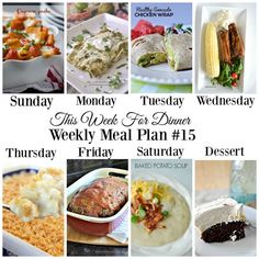 this week's meal plan for dinner is friday, march 15 and saturday 13