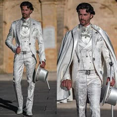 Men’s Suit Ideas Prom, Glam Suits Men, White Masquerade Outfit Men, Mascarade Suit Men, Half Suit For Men, Male Tuxedo Suits, Diamond Suit Men, Star Suit Men, Male Prom Suits