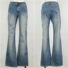 vintage 2000s angels low rise bootcut jeans 

y2k fairy beaded embroidered butterfly jeans in a classic light/medium wash. Has some comfy stretch and flattering flap pockets in the back! No flaws. 

PRICE FIRM. 10% off + $5 only shipping on bundles!

Size tagged a 6 but fits smaller too (fits a 24-26” waist best including the stretch) 

waist: 26” around (stretches up to 30” around) 
rise: 8.5” 
hips: 34” around (stretches up to 38” around) 
inseam: 32”

Please message me if you have any questions.

#y2k #2000s #fairy #jeans #denim Fairy Jeans, Butterfly Jeans, Low Rise Bootcut Jeans, Roblox Clothes, Embroidered Butterfly, Y2k Fairy, Y2k Depop, Jeans Y2k, Vintage 2000s