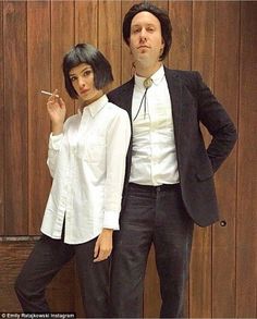 Pulp Fiction Halloween Costume, Pulp Fiction Costume, Uma Thurman Pulp Fiction, Couples Fancy Dress, 90s Fancy Dress, Ideas Disfraz, Halloween Costumes You Can Make, Funny Couple Costumes, 90s Costume