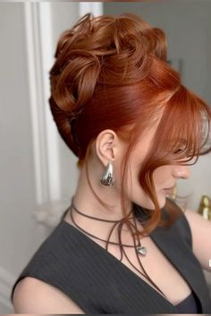 #avedaibw Brunch Hair Ideas, Beautiful Prom Hairstyles, Wedding Hair Mostly Up, Vintage Hairstyles Red Hair, Spanish Updo Hairstyles, Updo Hairstyles Fancy, Lana Del Rey Updo, Alternative Formal Hairstyles, Royal Updo Hairstyles