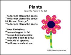 a pink flower with the words plants on it and an image of a plant that is in