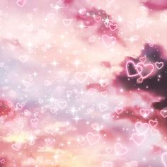 the sky is filled with hearts and stars