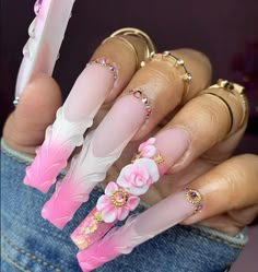 Acrylic Frenchies, White Cotton Candy, Coffin Tips, Candy Strawberry, Ombre Gel Nails, Prom Nails Silver, Classic Nail, Acrylic Nail Set, Professional Manicure