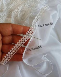 the details of a wedding garter are shown in close up, with text describing how to sew