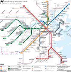 a subway map with many lines and directions