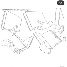 four hands holding open books with the title'hand reference book 4 / 6 '