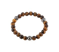 Add a homey-yet-haute accent to your OOTD with this stainless steel and tiger eye beaded bracelet. From James Michael. Eye Bead Bracelet, Tiger Eye Beads, Bead Bracelet, Tiger Eye, Beaded Bracelet, Mens Bracelet, Jewelry Bracelets, Beaded Bracelets, Ootd