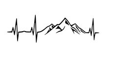 a heartbeat with mountains in the background