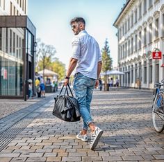 White shirt with blue Jeans for men #whiteshirt #formaloutfits White Shirt With Blue Jeans, Blue Jeans For Men, Gentlemen Style