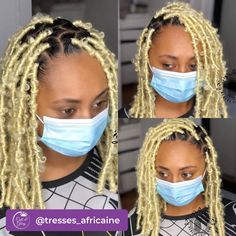 40 Stylishly Short Braids Hairstyles You'll Fall In Love With in 2024 - Coils and Glory Blonde Faux Locs, Styles For Natural Hair