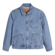 Levi's Series lapel Denim Jacket 'Denim Blue' 28874-0000 (Men's) Mechanics Jacket, Biker Denim, Mens Outdoor Clothing, Mens Outfit Inspiration, Jacket Denim, Workwear Jacket, Shirt Embroidery, Denim Jacket Men, Trucker Jacket