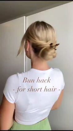 Hairstyles For Short Hair For A Wedding, Hairdo For Short Hair Easy, How To Pick Up Short Hair, Bun Style For Short Hair, Low Bun Ideas For Short Hair, Short Bob Outfit Style Fashion, Bun Hairstyles Short Hair Simple, Hair Do Simple Short Hair, Business Hairstyles Short Hair