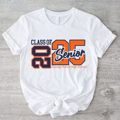 Custom Class of 2025 Senior Shirt, Personalized Senior 2025 Shirt, Graduation Shirt, Custom Senior High School Shirt, Class of 2025, Explore our exclusive line of specially designed t-shirts tailored for football enthusiasts and everyone who appreciates style, modernity, and comfort. Your search for trendy, adorable, and cozy tees ends right here. ❀ SPECIFICS ❀ We take pride in using only the best in the industry - Bella Canvas and Gildan Soft Style brand shirts for printing. *Bella Canvas -Unis Customizable Cheap T-shirt For Graduation Party, Senior Spirit Shirts, Senior T Shirts 2023, Senior Tshirts 2025, Senior 2025 Shirts, Senior Shirts Ideas 2025, Class Shirt Ideas, Graduation Shirt Designs, Class Of 2025 Shirt Ideas