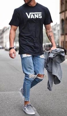 Overall Good Outfits Vans Converse, Mens Casual Outfits Summer, Cool Look, Hipster Mens Fashion, Cooler Look