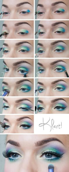 Mermaid Eye Makeup, Carnaval Make-up, Mermaid Eyes, Fantasy Make-up, Linda Hallberg, Best Makeup Tips, Mermaid Makeup, Mermaid Costume, Eyeshadow Tutorial