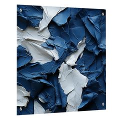 blue and white abstract painting on canvas