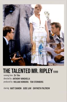 the talented mr ripley movie poster with two men and a woman talking to each other