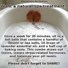 Detox Bath Natural Spa, Detox Bath, Home Spa Treatments, Spa Day At Home, Diy Spa, Bath Tub, Homemade Beauty Products, Health And Beauty Tips, Alzheimers