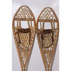 Enjoy the spirit once used to conquer a walk in deep snow. Add the authentic look to your cabin with the set of two vintage snow shoes. These are amazing handcrafted snow shoes made from seasoned wood ~ hand woven with rawhide, original leather bindings in place. Somewhat visible engraving stamp from the maker. Great addition for character to your home or if you want an adventure they are in good enough shape to take a short trek out on the snow. Snow Shoes Decor, Mom Reference, Vintage Snow Shoes, Snowshoe Decor, Primitive Tools, Deep Snow, Niece Gifts, Snow Shoes, Good Enough