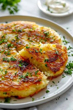 some food is on a white plate and ready to be eaten by someone or someone