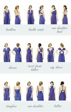 the different types of dresses are shown in this diagram, and each one has its own neckline