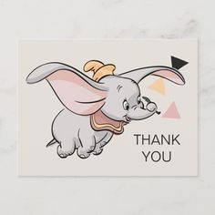 an elephant with a hat on it's head and the words thank you written below