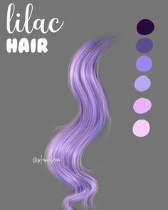 the lilac hair is shown with different colors and shapes to choose from, along with two