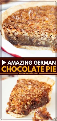 German Cuisine Recipes, German Chocolate Pie, Dessert For Thanksgiving, German Chocolate Pies, German Food Authentic, Fun Thanksgiving Desserts, German Desserts, German Baking, Chocolate Pie Recipes