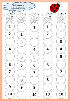 a printable counting sheet for children with ladybug and numbers to 10 on it