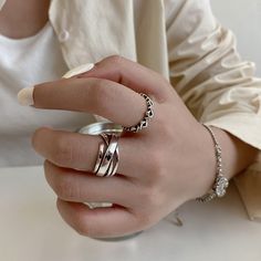 Material: Silver Plating Color: TJZ220 Size: Adjustable Opening Style: Retro Casual Silver Ring, Silver Braided Ring, Braided Ring, Style Retro, Women Rings, Braids, Plating, Silver, Color