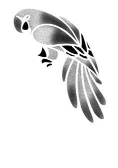 a black and white drawing of a bird