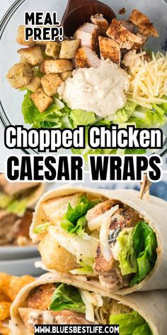 A chicken Caesar wrap on a plate with creamy Caesar dressing. Chicken Caesar Salad Wraps, Caesar Salad Wrap, Creamy Caesar Dressing, Caesar Wrap, Wraps Recipes Easy, Chicken Caesar Wrap, Wraps Recipes, Quick Lunch Recipes, Cold Lunches