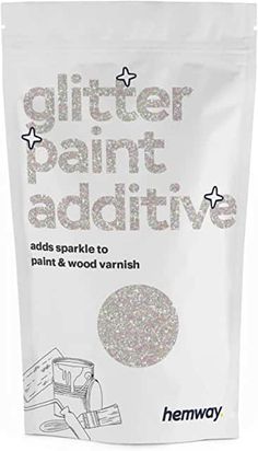 glitter paint adhesivee bag in white