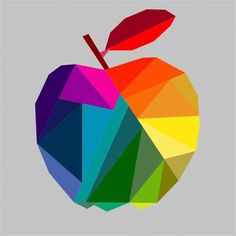 an apple made up of many different colors