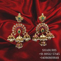 Indian Ornaments, Diamond Ornaments, Gem Stone Jewelry, Silver Market, Silver Collection, Gold Designs, Gold Jewelry Earrings, Gold Jewelry Simple, All Gems