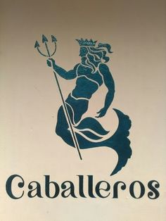 the logo for caballeros is shown in black and blue on a white background