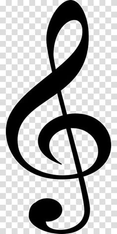 a black and white treble on a transparent background music symbol, hd png clipart