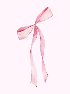 a pink ribbon tied to the side of a white wall