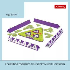 the learning resources tri - fact multiplication is shown in purple and green