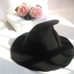 Witch Hat Aesthetic, Knit Witch Hat, Modern Witch Hat, Hat Aesthetic, Fisherman's Hat, Halloween Witch Hat, Bucket Cap, Modern Witch, Witch Costume